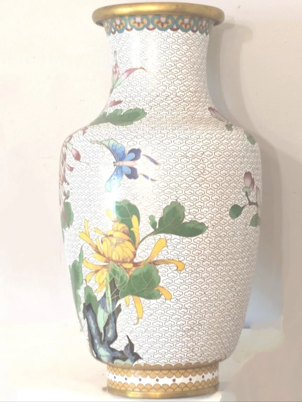 Large Vintage Cloisonne Urn/Vase - Picture 2 of 10